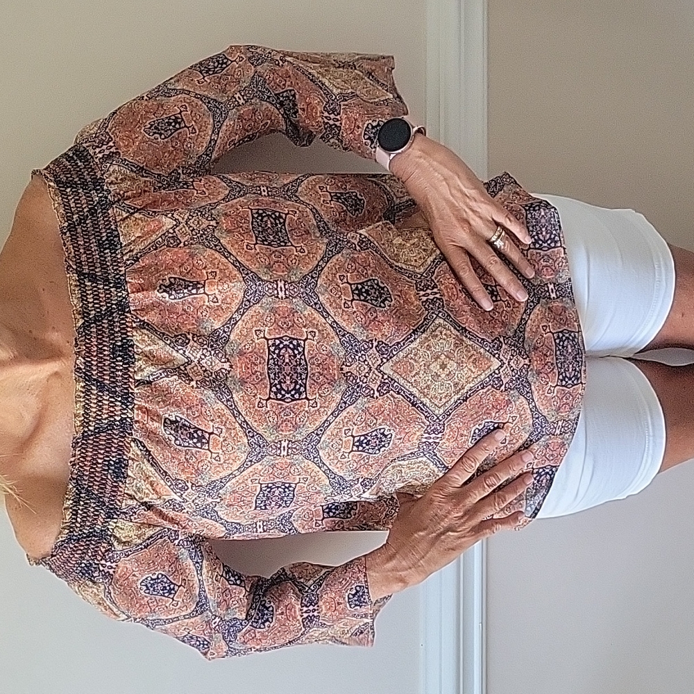 Rose and Olive women's cold shoulder mid length sleeve shirt